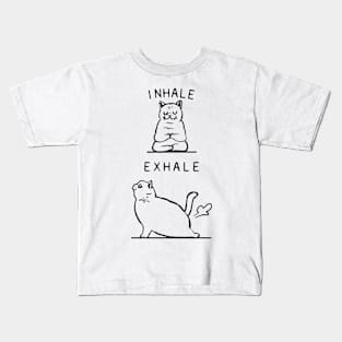 Inhale Exhale British Shorthair Kids T-Shirt